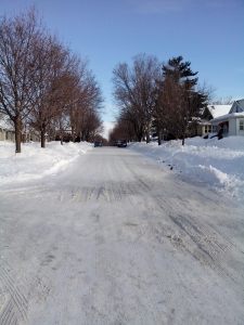 הרחוב של הגן של אילון בחורף